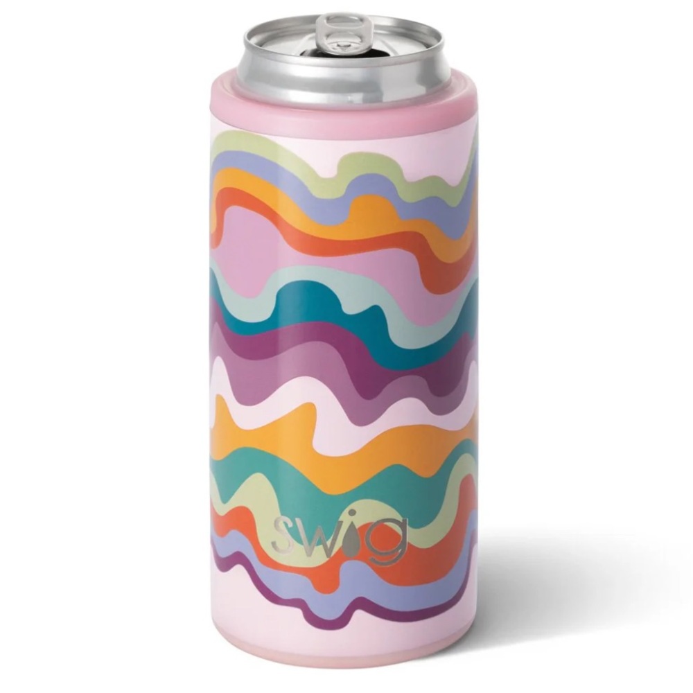 Swig Life Skinny Can Cooler in the Sand Art pattern